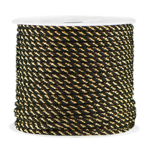 Makramee Band twisted 2mm Gold-black