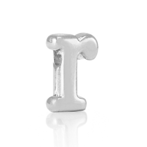 Metall Perlen Buchstabe DQ R Antik silber (Nickelfrei)