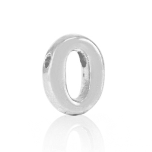 Metall Perlen Buchstabe DQ O Antik silber (Nickelfrei)