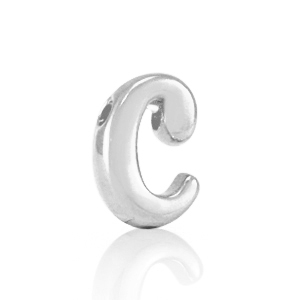 Metall Perlen Buchstabe DQ C Antik silber (Nickelfrei)