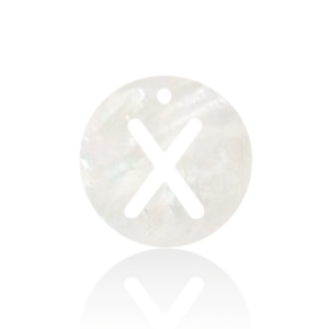 Muschel Anh&auml;nger S&uuml;&szlig;wasserperlmutt Buchstaben X White (Naturliche Farbe Muschel)