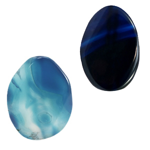 Naturstein Perlen Achat Oval Aegean blue opal