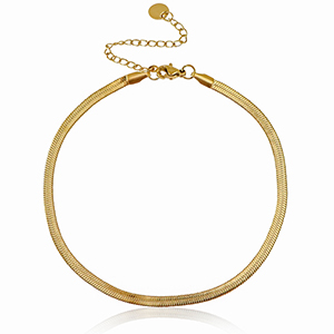 Fusskettchen aus Stainless Steel - Rostfreiem Stahl Kettenglieder Schlangenkette Gold