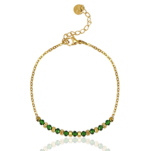 Armb&auml;nder aus Stainless Steel - Rostfreiem Stahl Emerald blue-gold