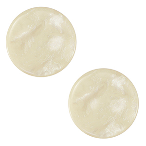 20 mm flach Cabochon Polaris Elements Jais Prosecco white