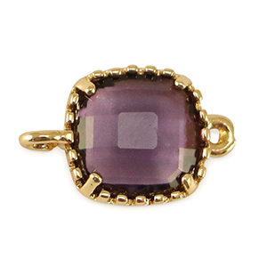 Kristallglas Zwischenst&uuml;cke Viereck Purple-gold