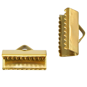 Stainless Steel - Rostfrei Stahl Schmuckzubeh&ouml;r Lintklemme 13mm Gold