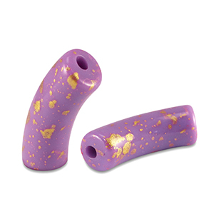 Acryl perlen Tube shiny Purple-gold