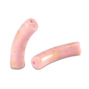 Acryl perlen Tube shiny Light pink-gold