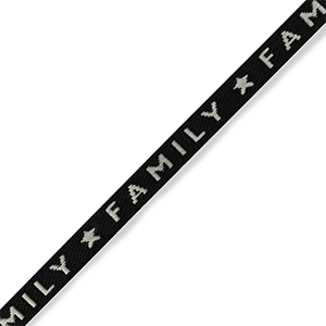 Schmuckband mit Text "family" Black- grey