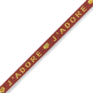 Schmuckband mit Text "j'adore" Rust red