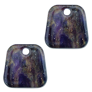 Resin Anh&auml;nger Trapez Glitzer Multicolor galaxy