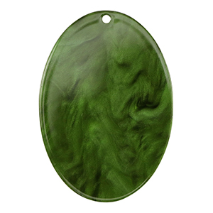 Resin Anh&auml;nger Oval Moss green