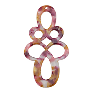 Resin Anh&auml;nger Barock Pink-purple gold