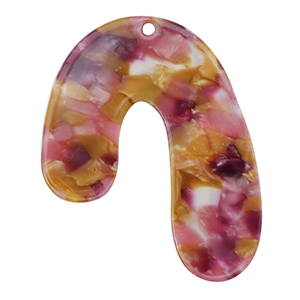 Resin Anh&auml;nger im Organicdesign Pink-purple gold