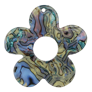 Resin Anh&auml;nger Blume Multicolor marble