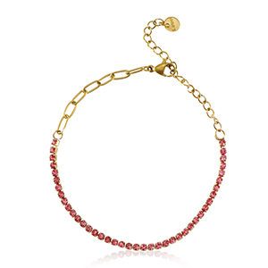 Armb&auml;nder aus Stainless Steel - Rostfreiem Stahl Gold-pink