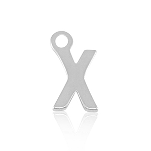 Stainless Steel - Rostfrei Stahl Anh&auml;nger Initial X Silver