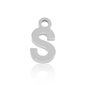 Stainless Steel - Rostfrei Stahl Anh&auml;nger Initial S Silver