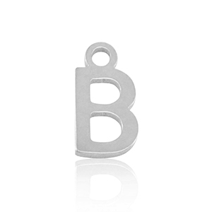 Stainless Steel - Rostfrei Stahl Anh&auml;nger Initial B Silver