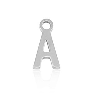 Stainless Steel - Rostfrei Stahl Anh&auml;nger Initial A Silver
