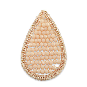 Geh&auml;kelte Anh&auml;nger mit Facettperlen Tropfen Peachy rose