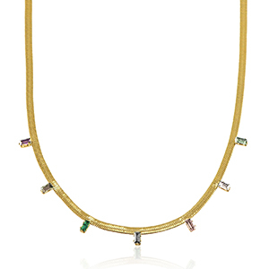 Snake Ketten aus Stainless Steel - Rostfreiem Stahl Crystal Gold-multicolour