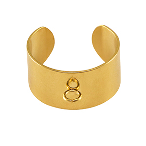 Stainless Steel - Rostfrei Stahl Schmuckzubeh&ouml;r Ringe mit &Ouml;se Gold