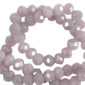 Top Glas Facett Perlen 6x4 mm rondellen Lavender fog-pearl shine coating