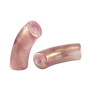 Tube Acrylperlen shiny Golden vintage pink