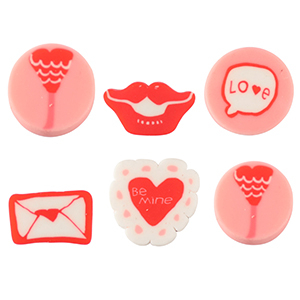 Polymer Perlen Love Pink-white red