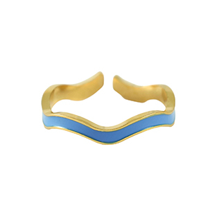 Ringe aus Stainless Steel - Rostfreiem Stahl Gold-blue