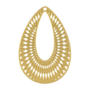 Stainless Steel - Rostfrei Stahl Anh&auml;nger Bohemian Tropfen Gold