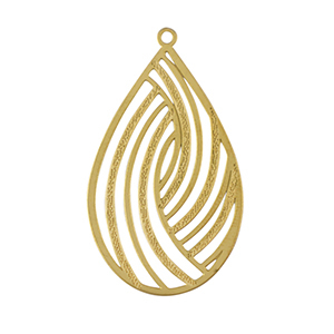 Stainless Steel - Rostfrei Stahl Anh&auml;nger Bohemian Tropfen Gold