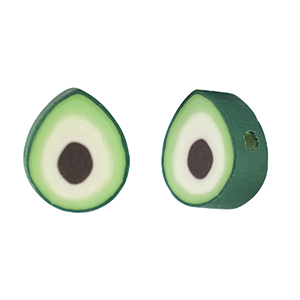 Polymer Perlen Avocado Green-white