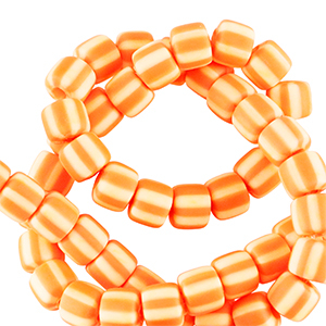 Polymer Perlen 6mm Orange-white