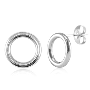 Ohrringe aus Stainless Steel - Rostfreiem Stahl 12mm Silver