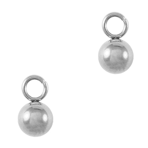 Stainless Steel - Rostfrei Stahl Anh&auml;nger Ball 4mm Silver