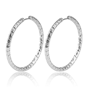 Ohrringe aus Stainless Steel - Rostfreiem Stahl Creolen 35mm Silver