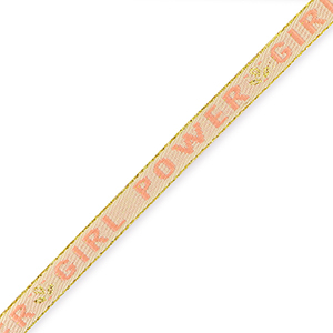 Schmuckband mit Text "girl power" Pale pink-blush pink