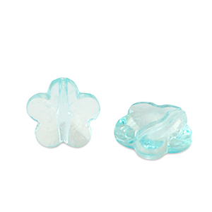 Acryl Perlen Blume Ocean blue transparent