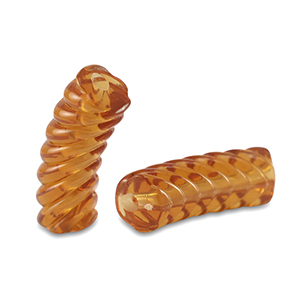 Tube Acrylperlen Twisted Transparent topaz brown