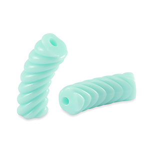 Tube Acrylperlen Twisted Soft turquoise blue