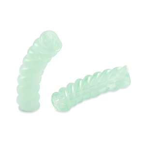 Tube Acrylperlen Twisted Transparent mint green