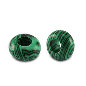 Natursteinperlen Rondell 14mm Green-black