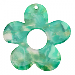 Resin Anh&auml;nger Blume Turquoise-green