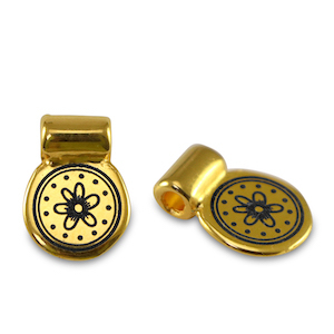 Metall Schieber DQ Blume Gold (Nickelfrei)