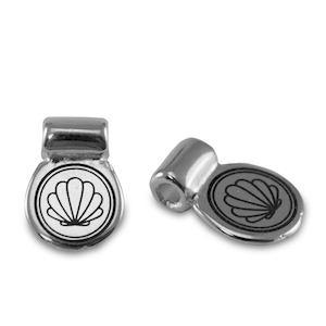 Metall Schieber DQ Muschel Antik silber (Nickelfrei)