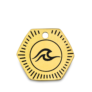 Stainless Steel - Rostfrei Stahl Anh&auml;nger Welle Gold