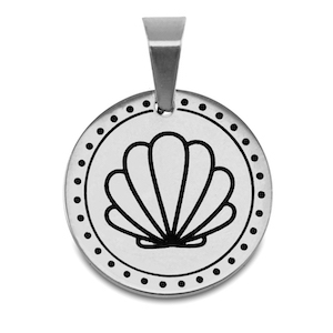 Stainless Steel - Rostfrei Stahl Anh&auml;nger Muschel Silber